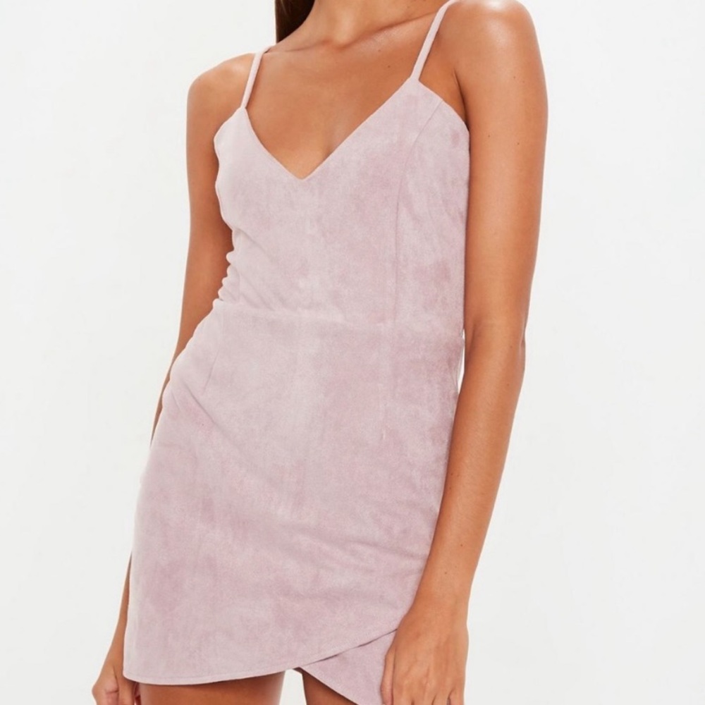 Dusty Pink Suede Mini Dress